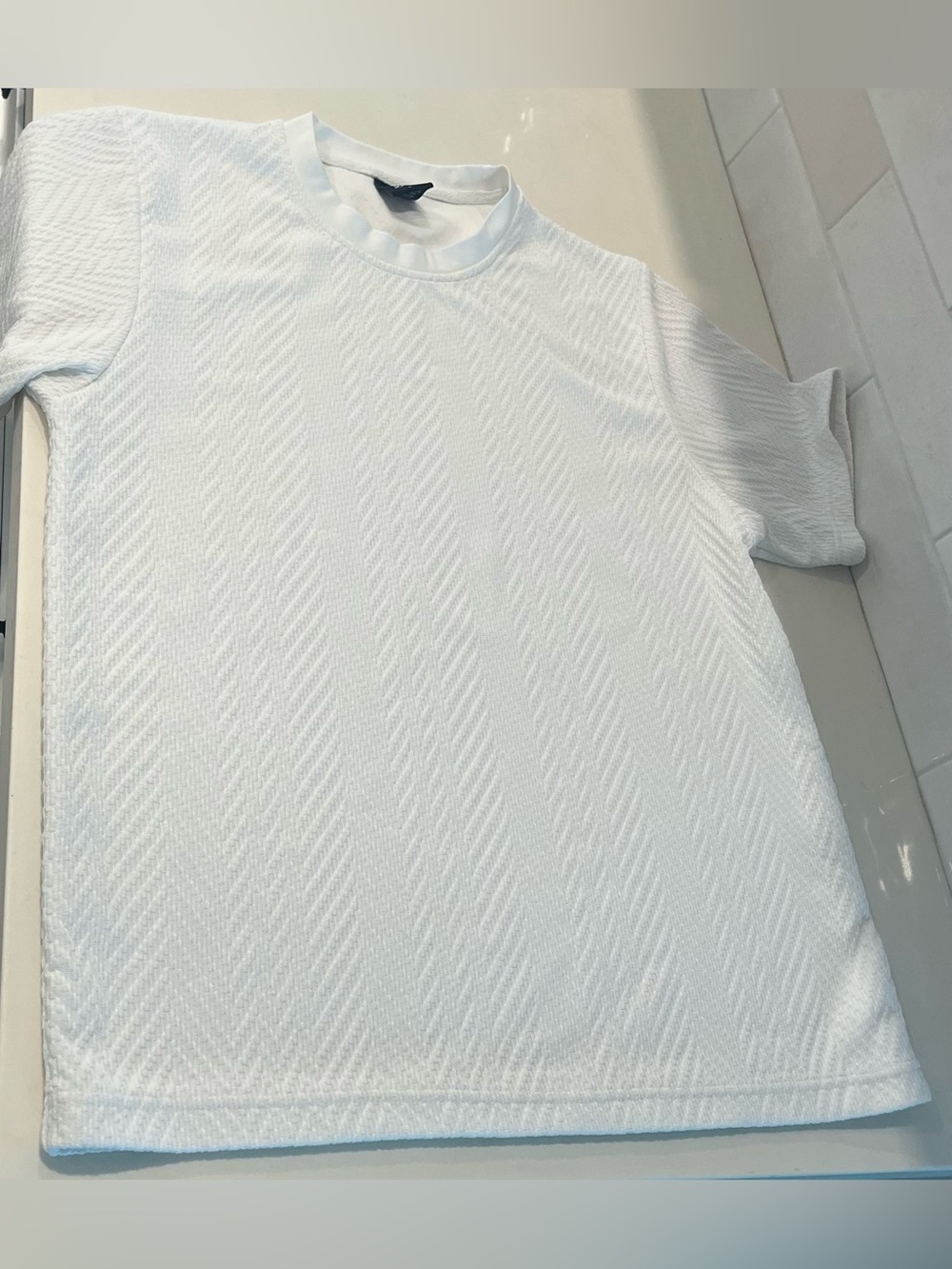 Original Deluxe White Textured Short Sleeve Crew Tee